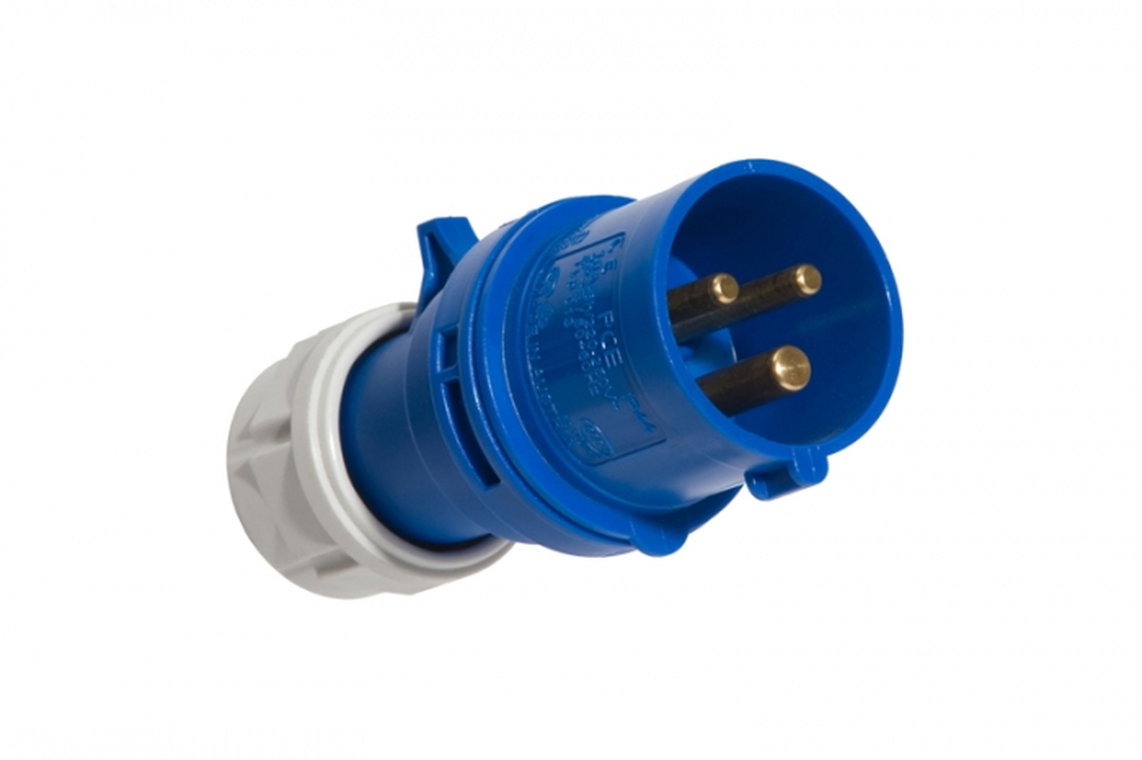 CEBA - Fiche mâle 250V - 2P+T - 16A - norme CEE 17 - caoutchouc dur - IP44