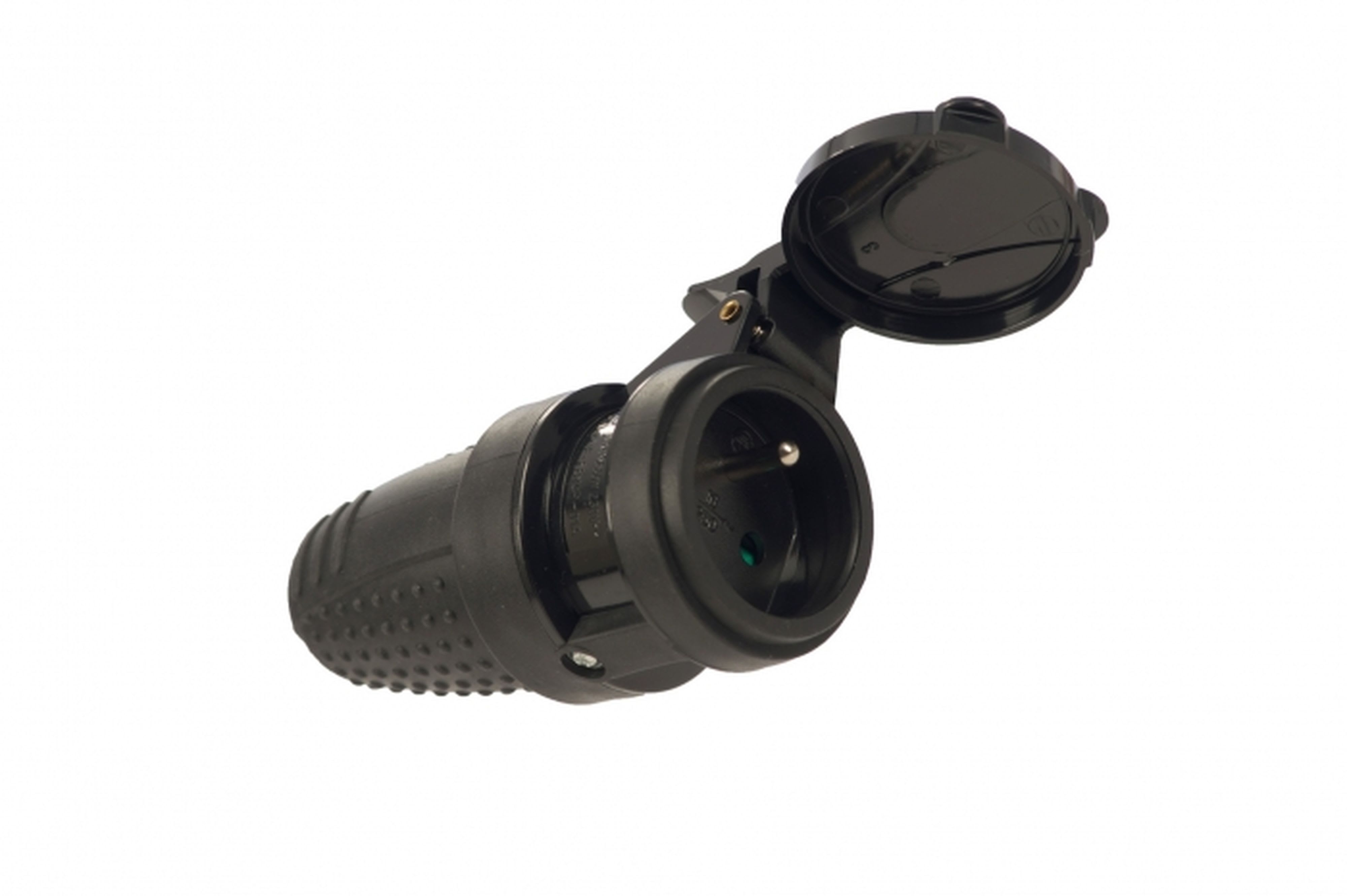 CEBA - Prise mobile 16A 250V 2P+T NF - caoutchouc - pour câble 3G1,5 et 3G2,5 - IP44