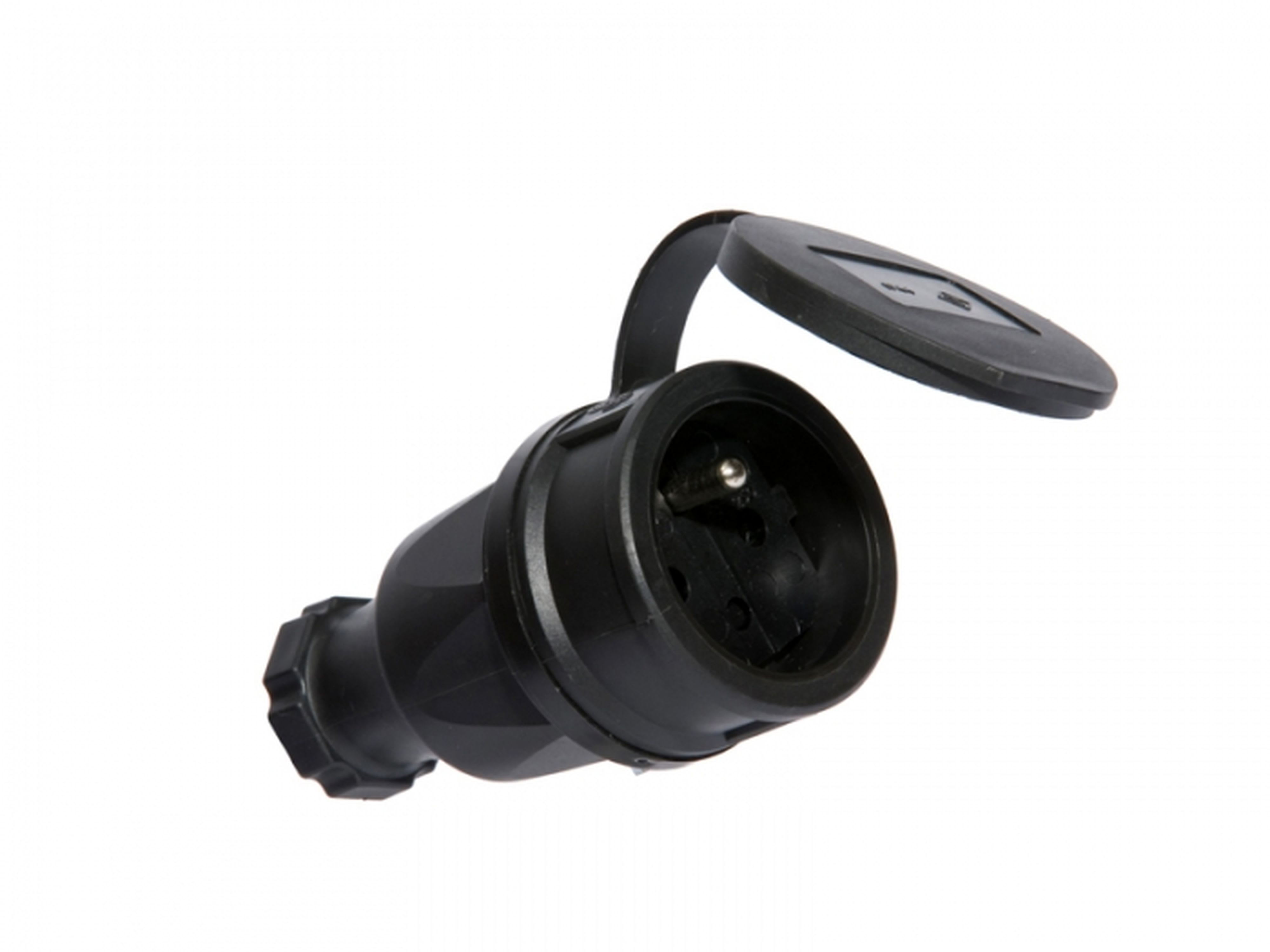 CEBA - Prise mobile 16A 250V 2P+T NF - caoutchouc - pour câble 3G1,5 et 3G2,5