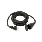 CEBA - Prolongateur PRO noir NF - 10m de câble HO7RNF 3G2,5 - fiche et prise 16A 250V