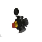 CEBA - Prise triple à clapet 16A 250V 2P+T NF - caoutchouc - pour câble 3G1,5 et 3G2,5