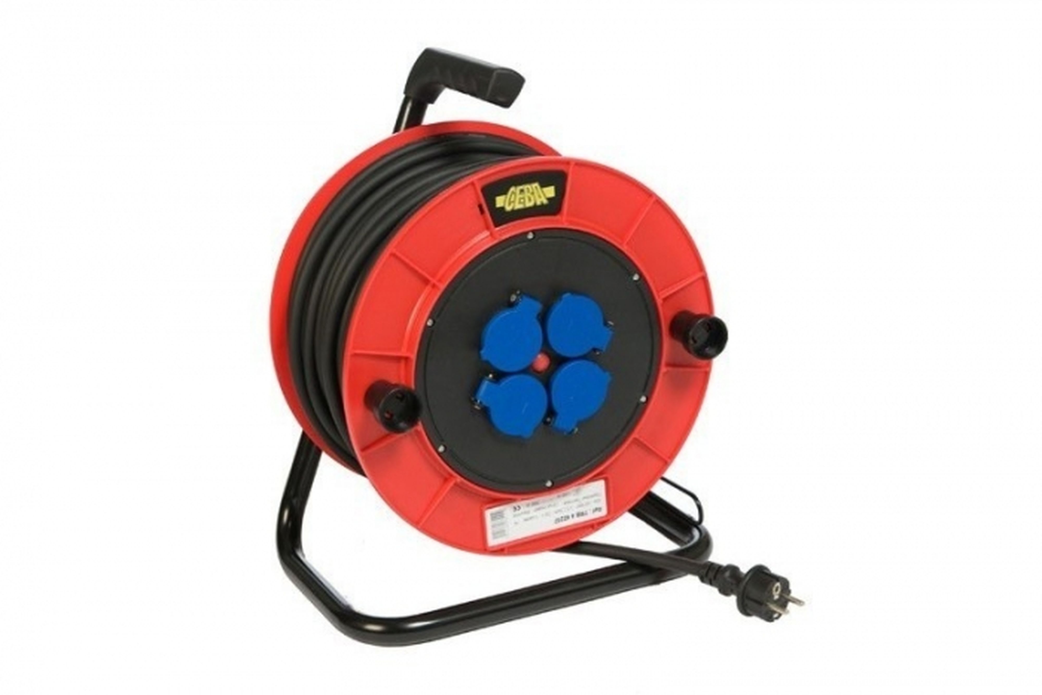 CEBA - Enrouleur électrique 4 prises à clapet - 50m HO7RNF 3G2,5 - guide câble