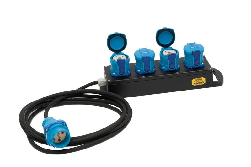 CEBA - Bloc 4 prises DS1 250V avec 5m de câble H07RNF 3G2,5 + fiche DS1 - IP55
