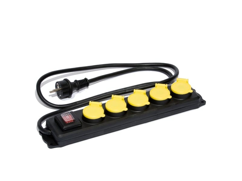 CEBA - Bloc 5 prises PRO à clapet 16A 250V - interrupteur lumineux marche-arrêt - 1,5m