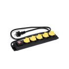 CEBA - Bloc 5 prises PRO à clapet 16A 250V - interrupteur lumineux marche-arrêt - 1,5m