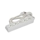 CEBA - Bloc 5 prises domestique blanc - 1,5m de câble HO5VVF 3G1 - IP20