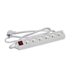 CEBA - Bloc 6 prises blanc avec interrupteur - 1,5m de câble HO5VVF 3G1 - IP20