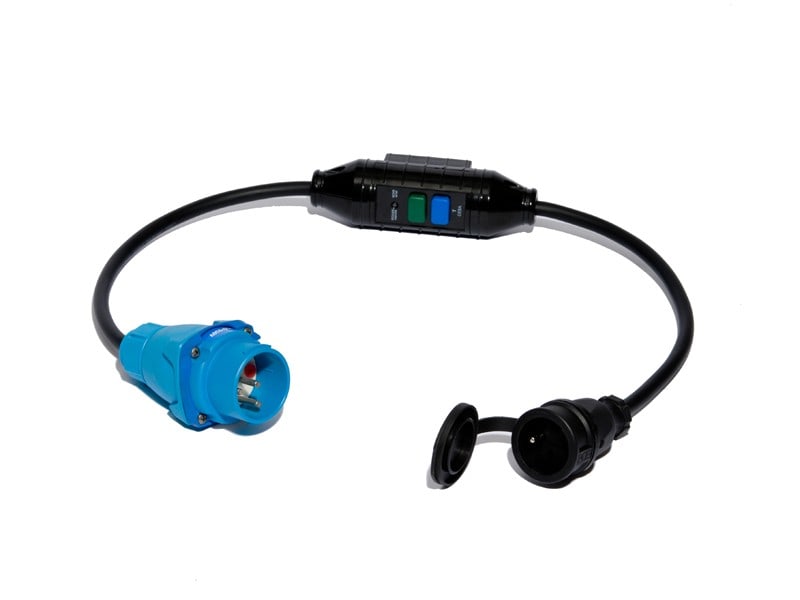 CEBA - Prolongateur muni d'un module différentiel 16A 30mA 250V IP55 - 2x0,5m