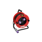 CEBA - Enrouleur électrique 2 socles P17 à clapet - 25m câble HO7RNF 2x4 16A - 24V