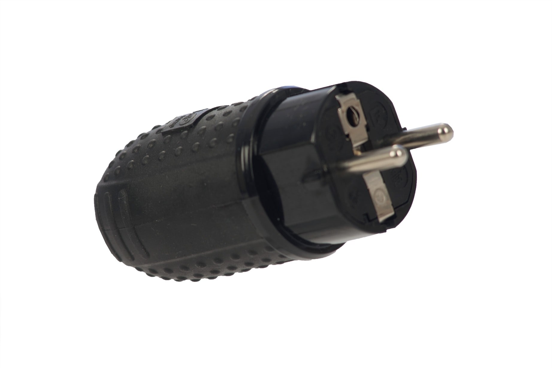 CEBA - Fiche mâle 16A 250V 2P+T NF+ SCHUKO - caoutchouc - pour câble 3G1,5 et 3G2,5