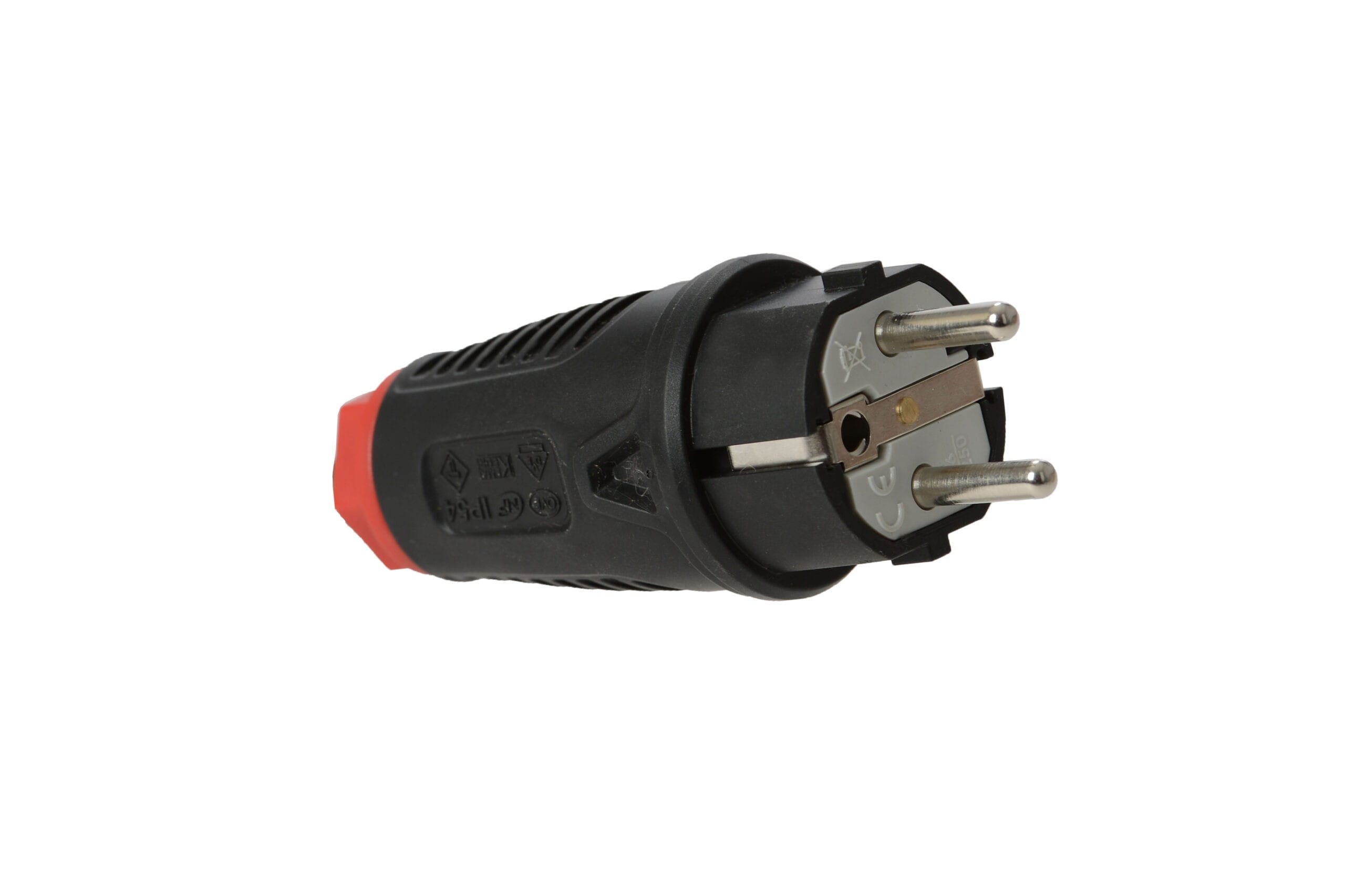 CEBA - Fiche mâle 16A 250V 2P+T NF+ SCHUKO - caoutchouc - pour câble 3G1,5 et 3G2,5