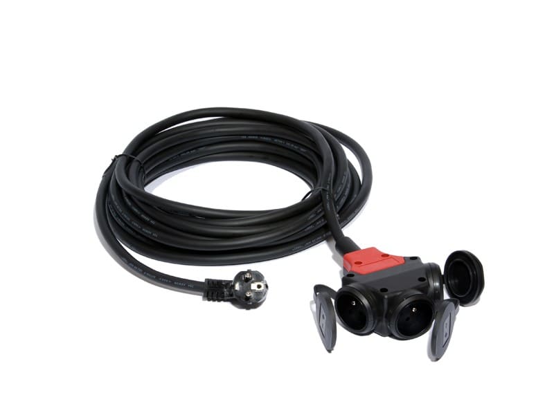 CEBA - Prolongateur PRO 3 soties à clapet caoutchouc 16A 250V - 10m H07RNF 3G1,5