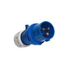 CEBA - Fiche mâle 250V - 2P+T - 16A - norme CEE 17 - caoutchouc dur - IP44