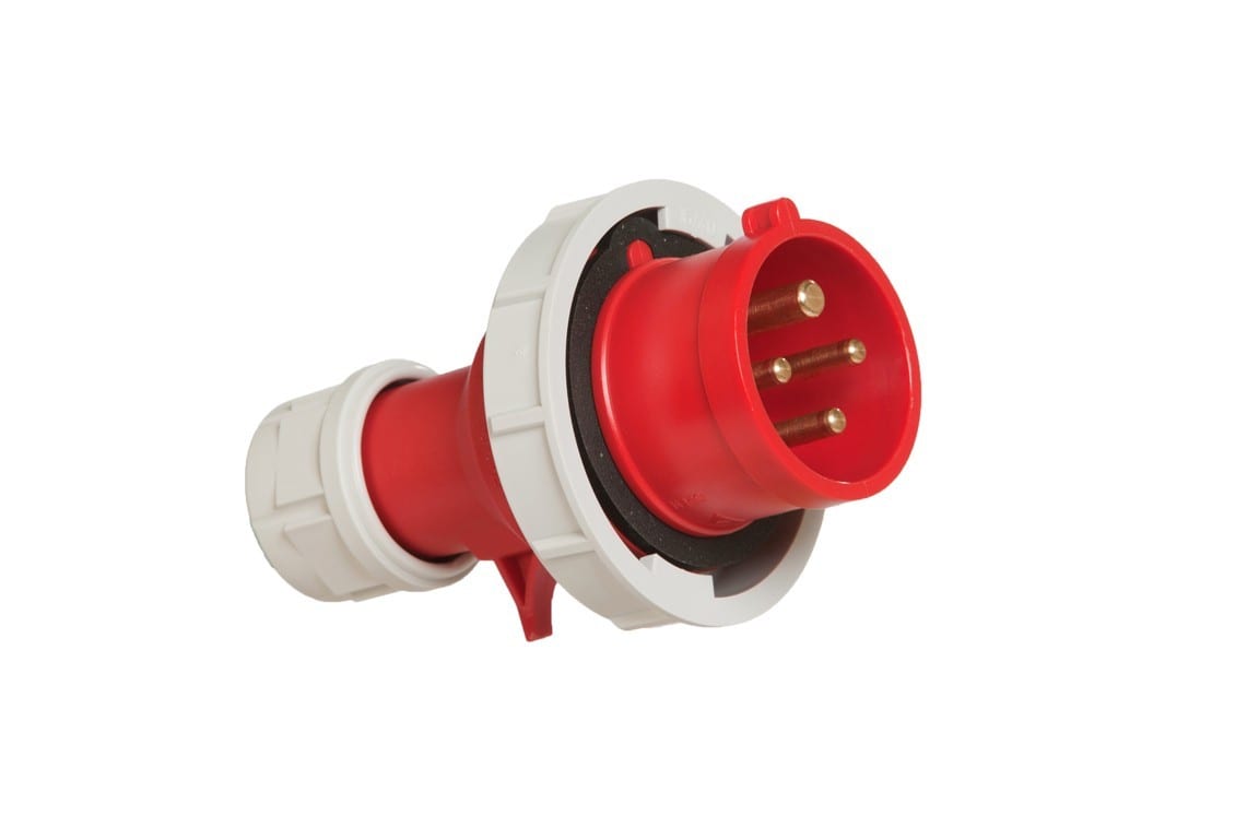 CEBA - Fiche mâle 415V - 3P+T - 32A - norme CEE 17 - caoutchouc dur - IP67