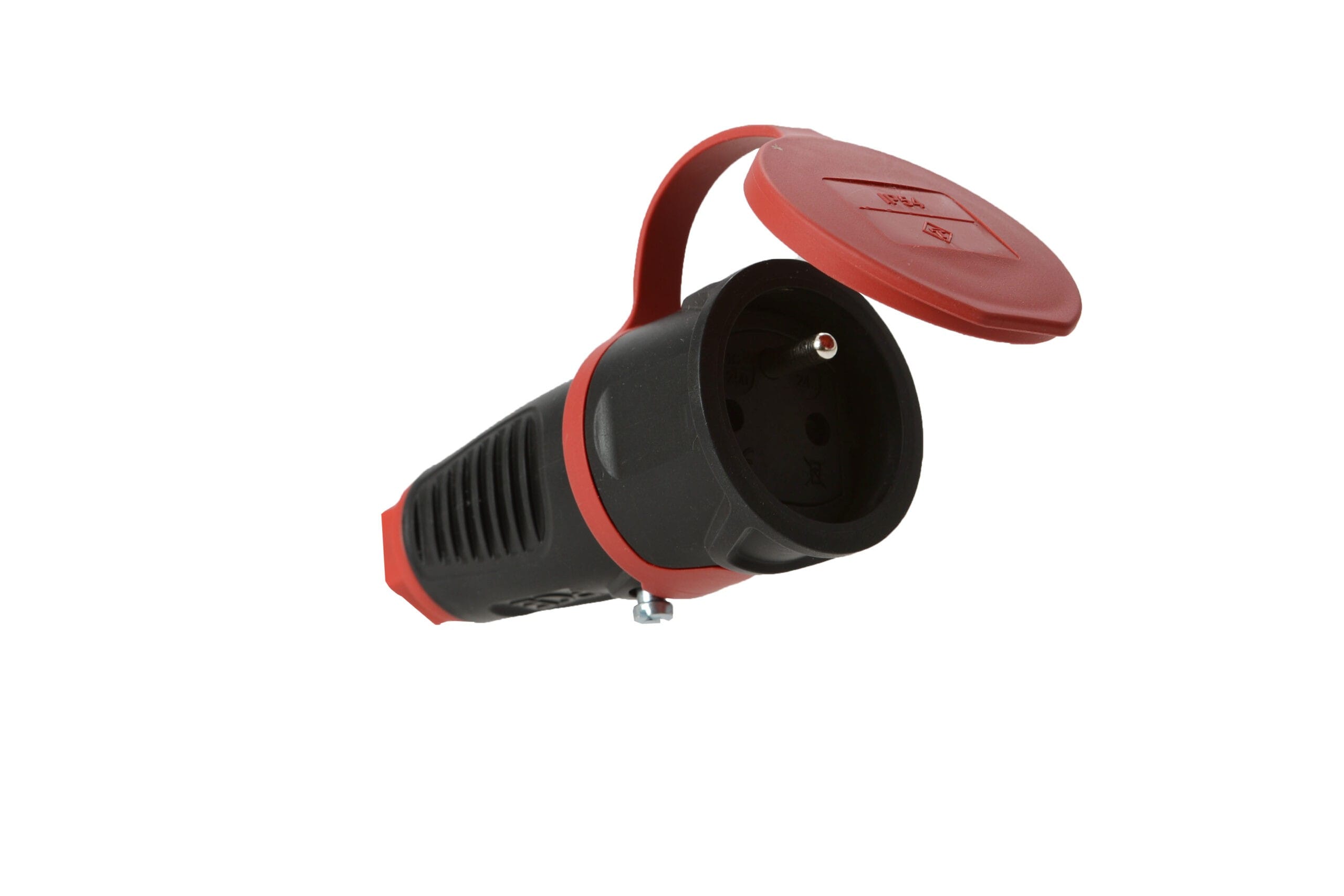 CEBA - Prise mobile 16A 250V 2P+T NF - caoutchouc - pour câble 3G1,5 et 3G2,5