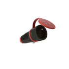 CEBA - Prise mobile 16A 250V 2P+T NF - caoutchouc - pour câble 3G1,5 et 3G2,5