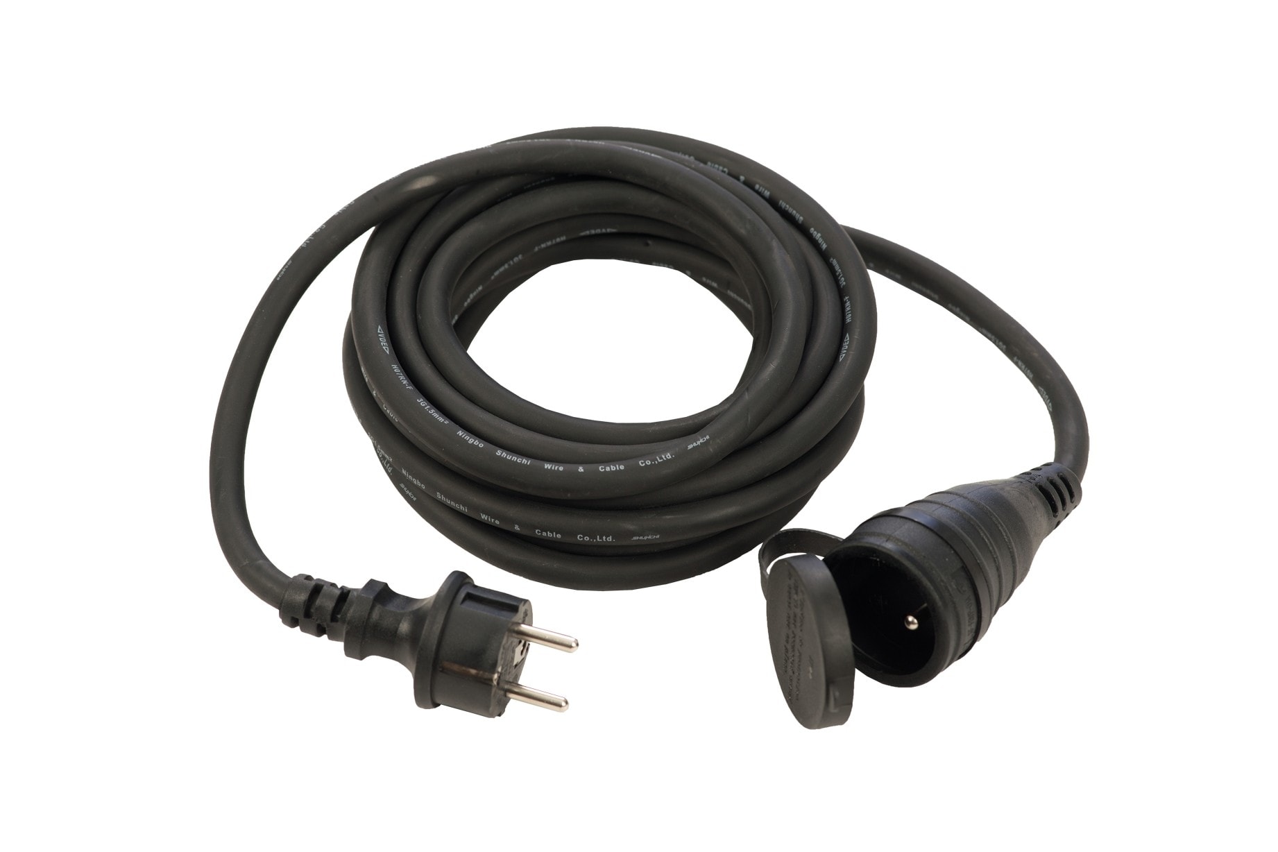CEBA - Prolongateur PRO noir NF - 10m de câble HO7RNF 3G2,5 - fiche et prise 16A 250V