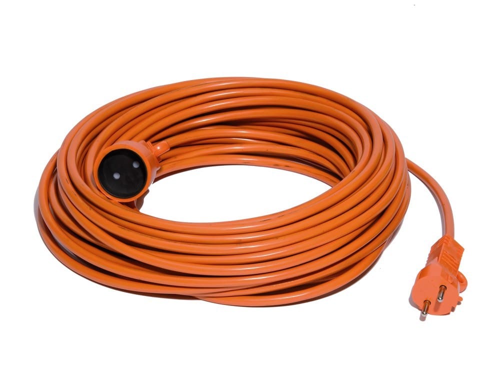 CEBA - Prolongateur jardin orange - 20m H05VVF 2X1,5 - fiche et prise 16A 250V