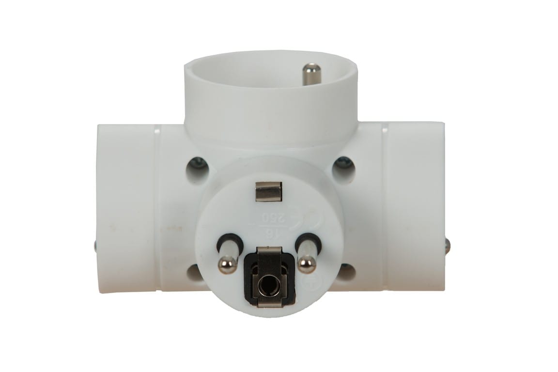CEBA - Triplite 250V - 3 sorties NF - 2P+T - 16A - blanche - usage domestique