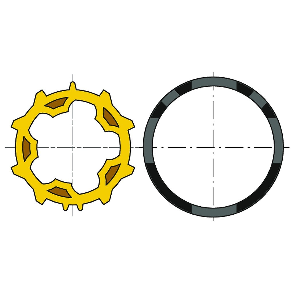 Somfy - Roue jaune avec couronne diamètre 50 ZF54 x1