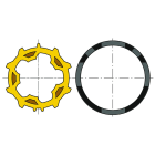 Somfy - Roue jaune avec couronne diamètre 50 ZF54 x1