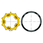 Somfy - Roue jaune+couronne d50 zf 54 x1