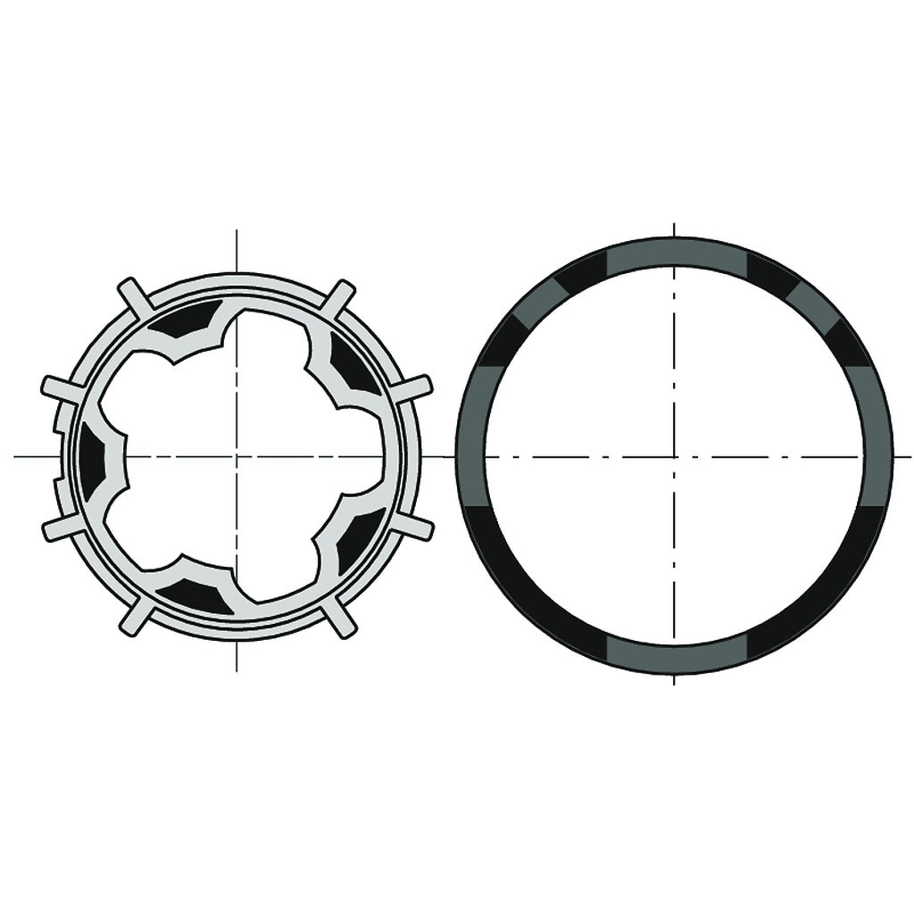 Somfy - Jeu roue et couronne Ø50 pour tube Deprat 53 mm