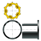 Somfy - Roue jaune+couronne d50 zf 54 x10