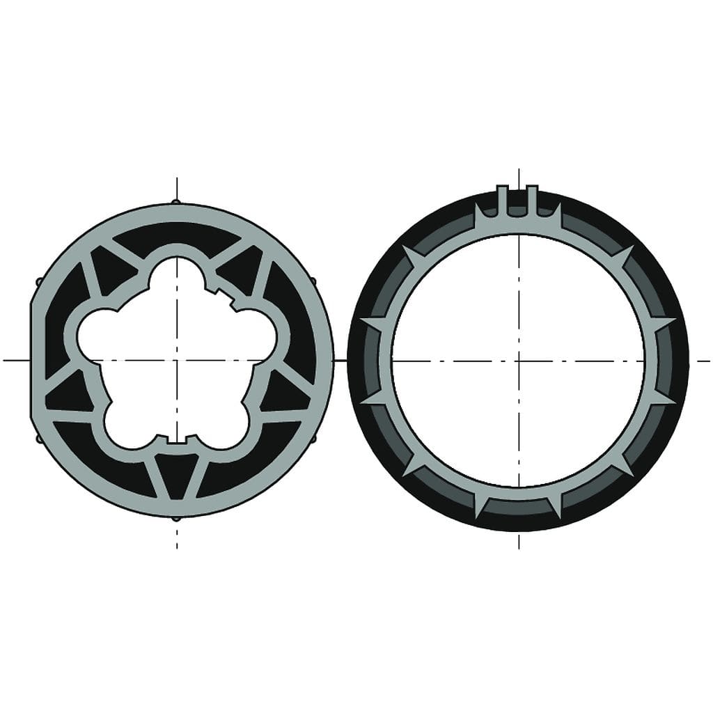 Somfy - Roue+couronne d50 tube d63x1.5 clip dur