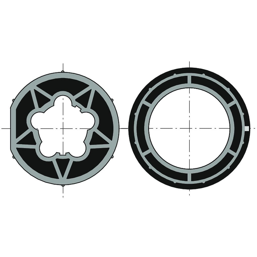 Somfy - Roue+couronne d50 tube 70x1.5 clip dur