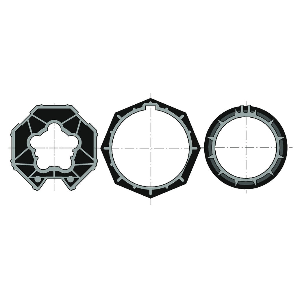 Somfy - Jeu roue et deux couronnes Ø50 Imbac octogonal 70 mm