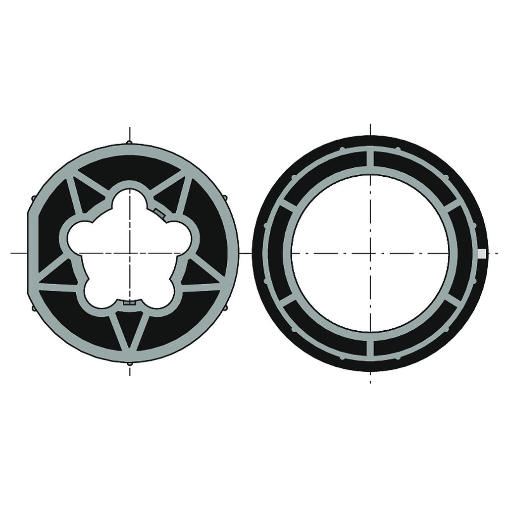 Somfy - Roue+couronne d50 tube 70x2 clip dur