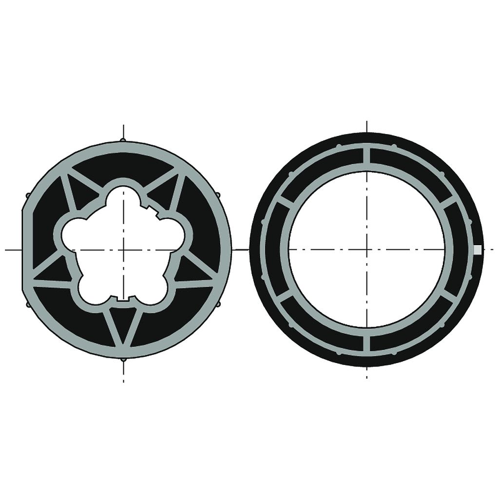 Somfy - Roue+couronne d50 tube 70x1.5 clip faib