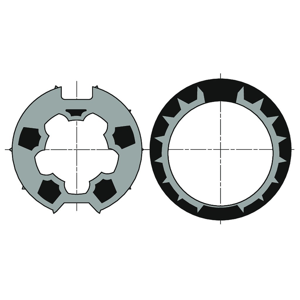 Somfy - Jeu roue et couronne Ø50 compatible Welser Ø63 goutte plate