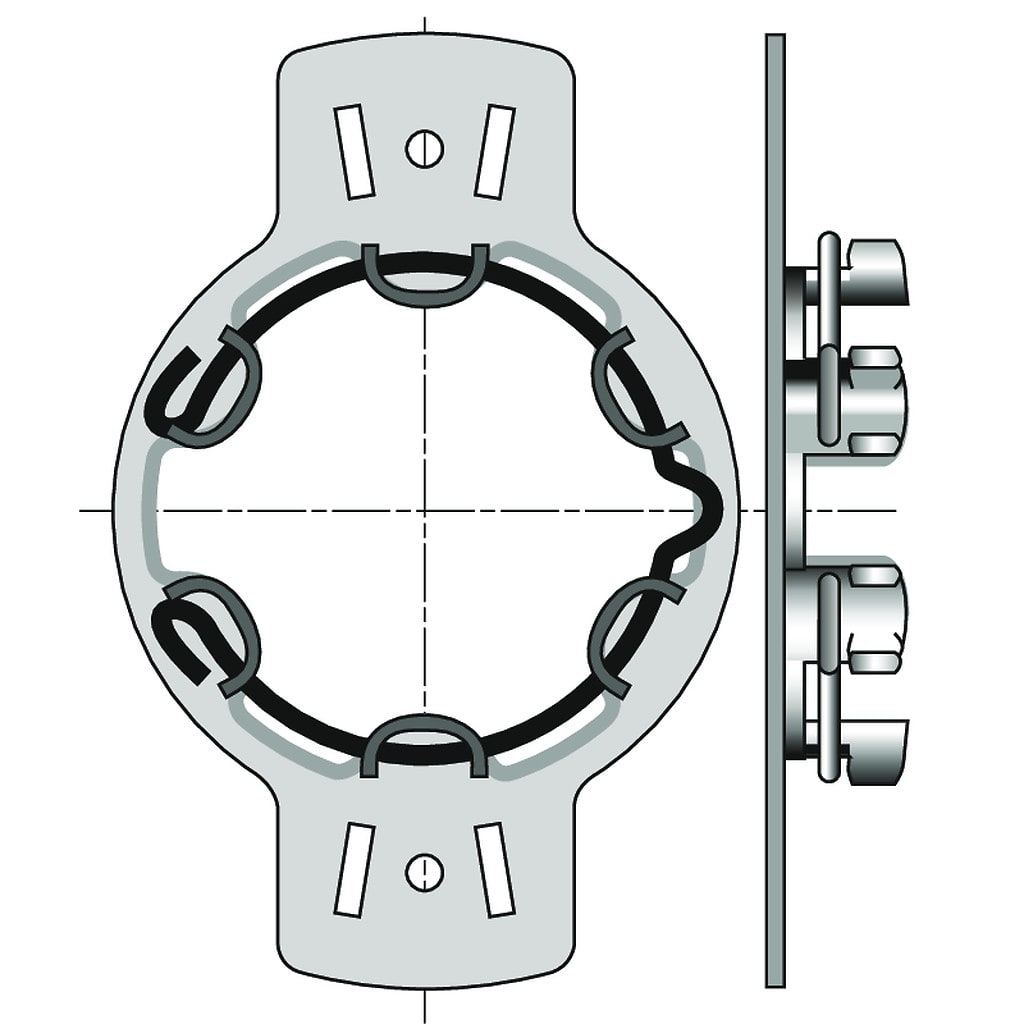 Somfy - Support Ø50 compatible caisson Veka avec anneau d'arrêt