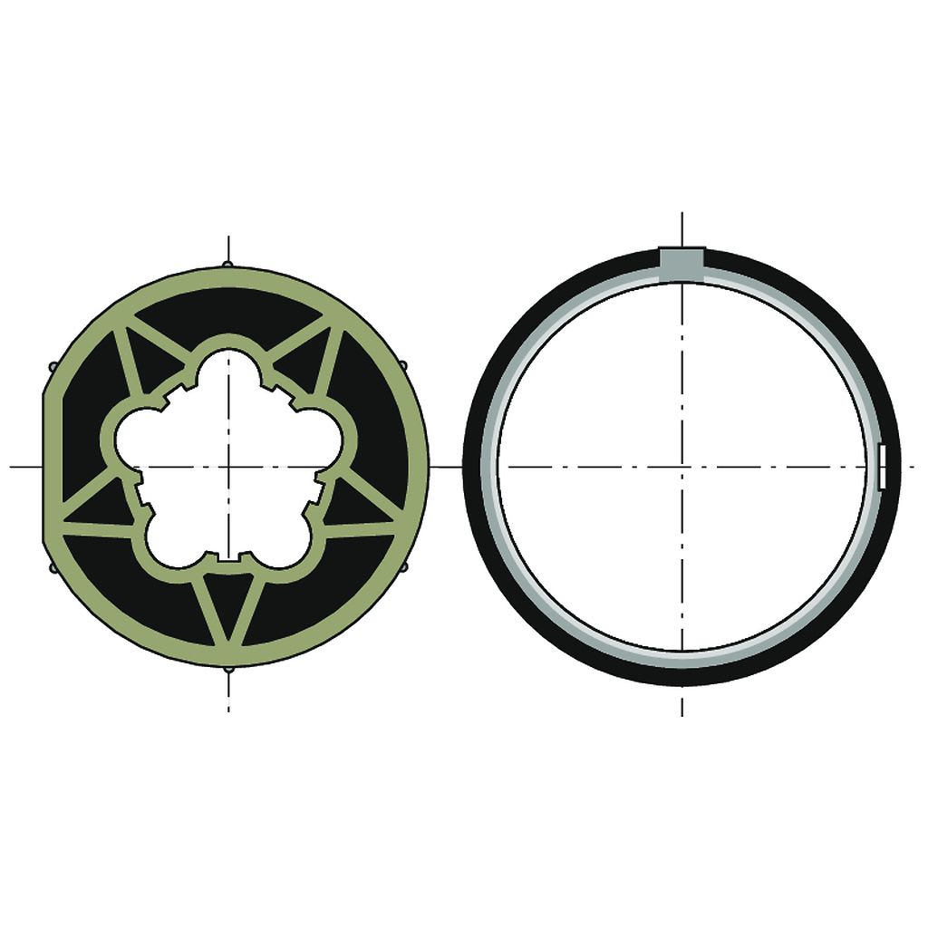 Somfy - Roue+couronne d60 tube d70x1.5 clip faib