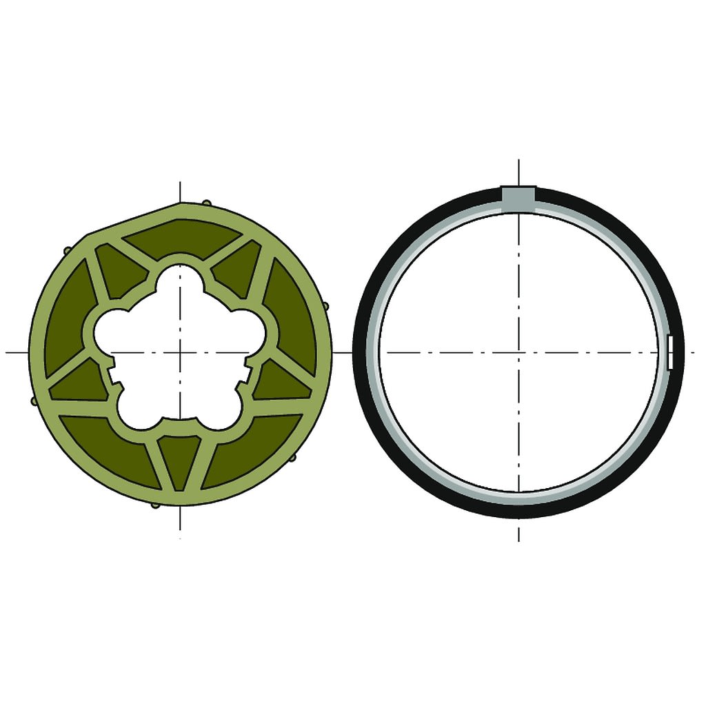 Somfy - Roue+couronne d60 tube 70x2 clip faible