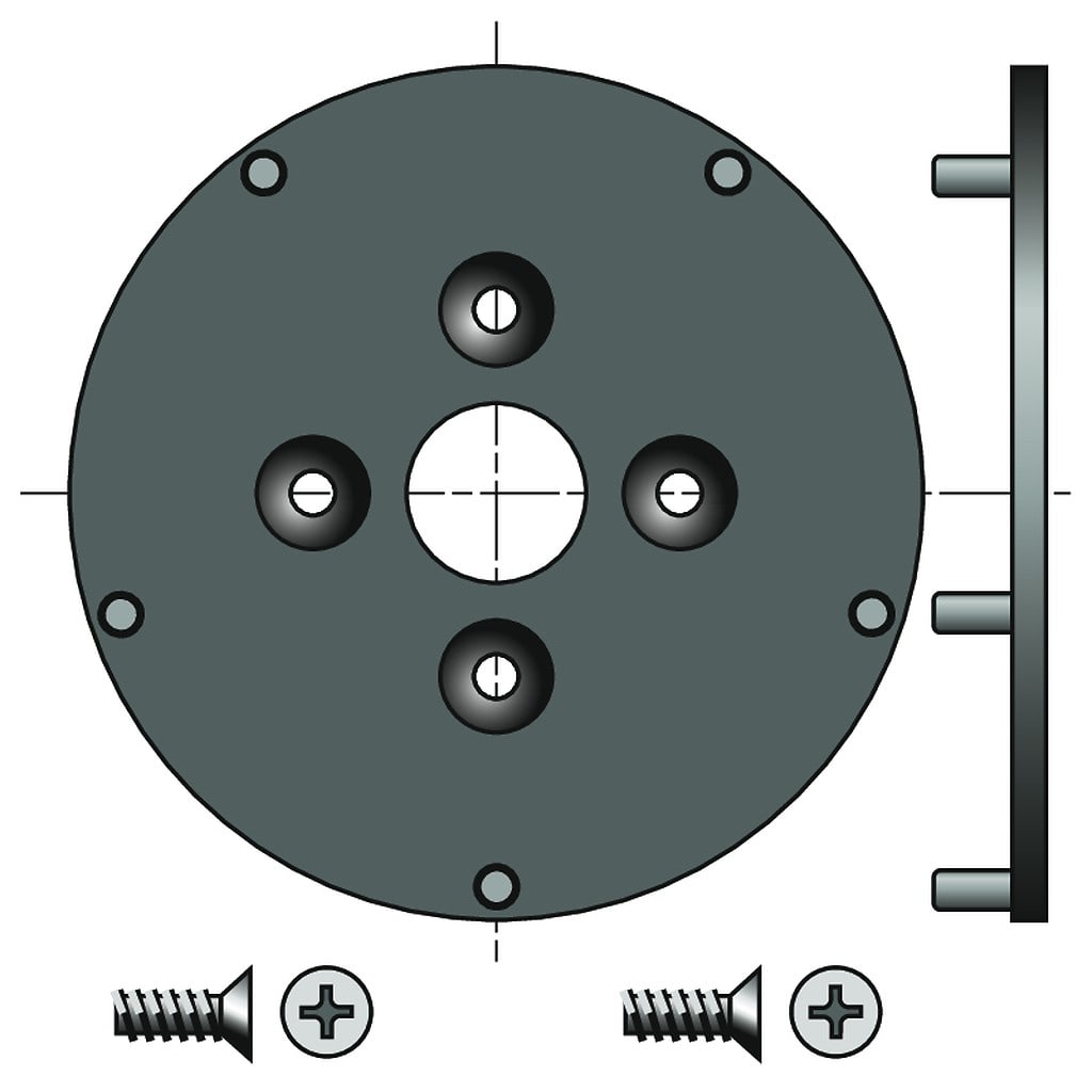 Somfy - Plaque ronde pour coffre rehau pour motorisation ls 40