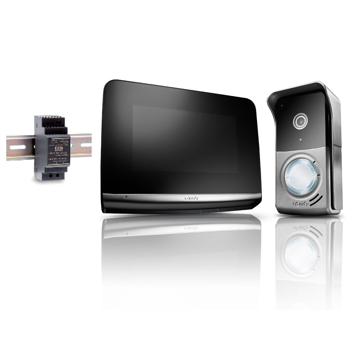 Somfy - Portier vidéo V®500 PRO io + alimentation rail DIN