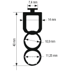 Somfy - Caoutchouc optique 3 ch (50m) -7,4mm pour barre palpeuse