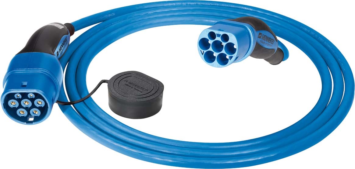 MENNEKES ELECTROTECHNIQUE FRANCE - Câble de recharge (Mode 3), 20A avec fiche et prolongateur de charge 1P+N+T  230