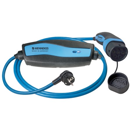 MENNEKES ELECTROTECHNIQUE FRANCE - Câble de recharge 8M (Mode2), 13A 1P+N+T avec moduleIC-CPD, fiche NF (0,30m)et p