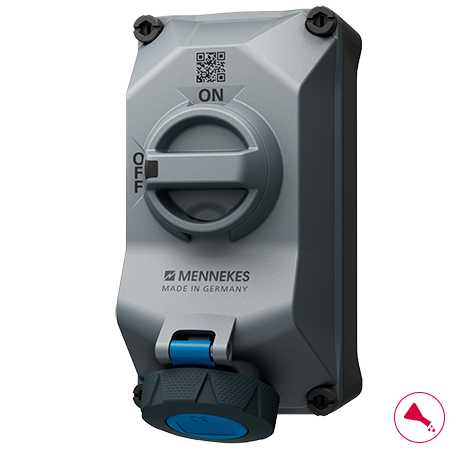 MENNEKES ELECTROTECHNIQUE FRANCE - SOCLE de PRISE SAILLIE . 16A 3P 230V VERROUIL.DUO IP67