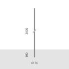 Simes - Accessoire POLE D.76 BUR.H.3,0M O.E.+DOOR gris aluminium