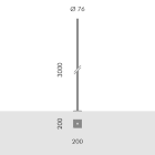 Simes - Accessoire POLE D.76 W/FL.H.3,0M O.E.+DOOR.gris aluminium