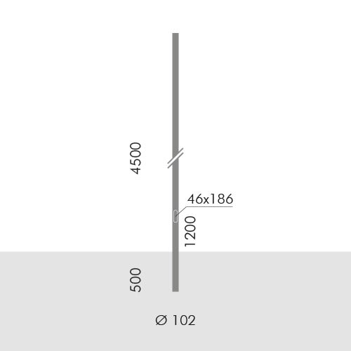 Simes - Accessoire POLE D.102BUR.H.4,5M O.E.+DOOR ANT
