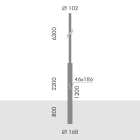 Simes - Accessoire POLE D.168/102BUR.H.8,5M OE+DO ANT