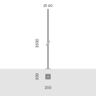 Simes - Accessoire POLE D.60 W/FLANGE H.3,5M O.E.gris aluminium