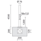 Simes - Accessoire POLE D.76 W/FL.H.4,5M O.E.+PORT.blanc