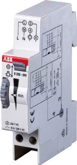 ABB - Minuterie d'escalier E232-230VAC-1 à 7 min. en 15 sec. - 1VA